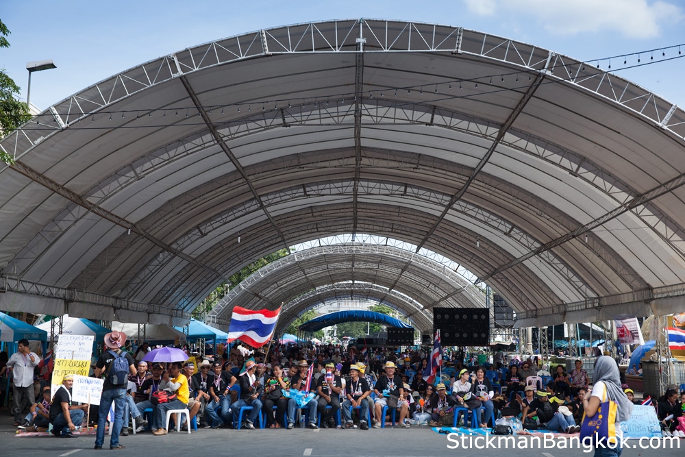 Bangkok protests marquee tents
