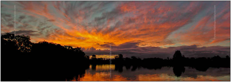 Flaming River Sunset, Caboulture River, S.E. Qld