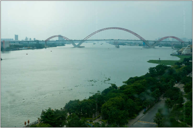 Guangzhou is somewhat (well locally anyway) famous for all of the bridges across the Pearl River. Each has a unique design