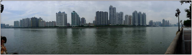 A pano of the housing development along the Pearl River. 