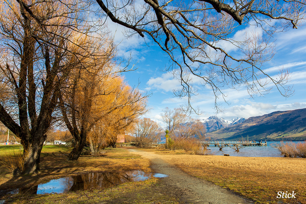 A bright winter’s day in Glenorchy feels more like spring. 