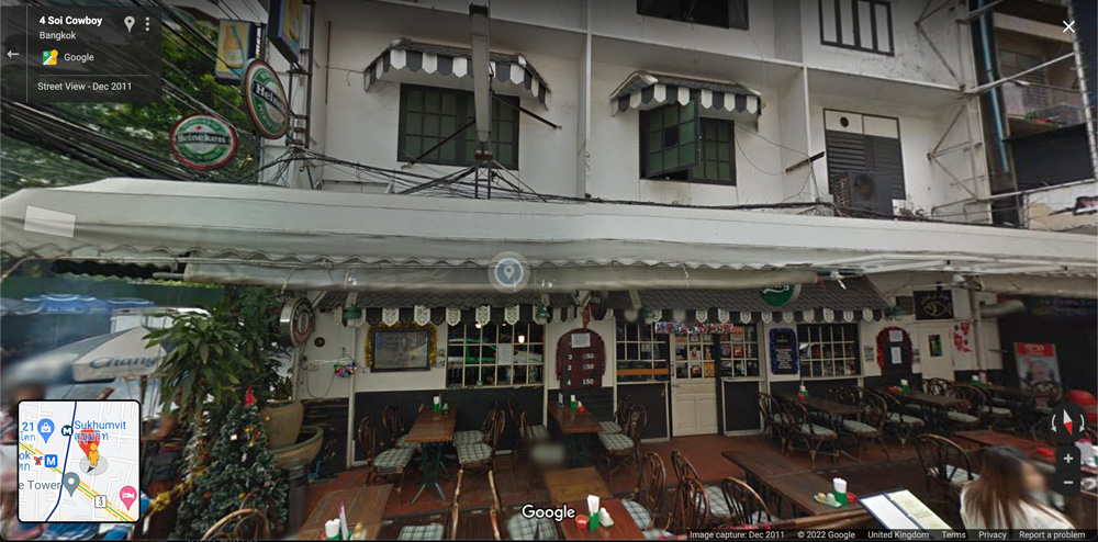 Google Street View shows Soi Cowboy from 2011.