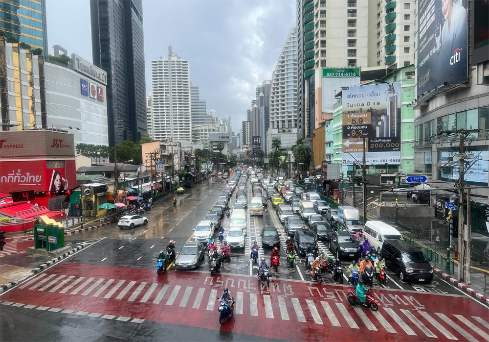 Rainy season, downtown Bangkok.