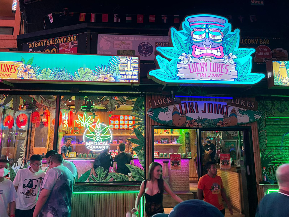 Lucky Luke's, Nana Plaza, on Friday night when it reopened as a cannabis dispensary.