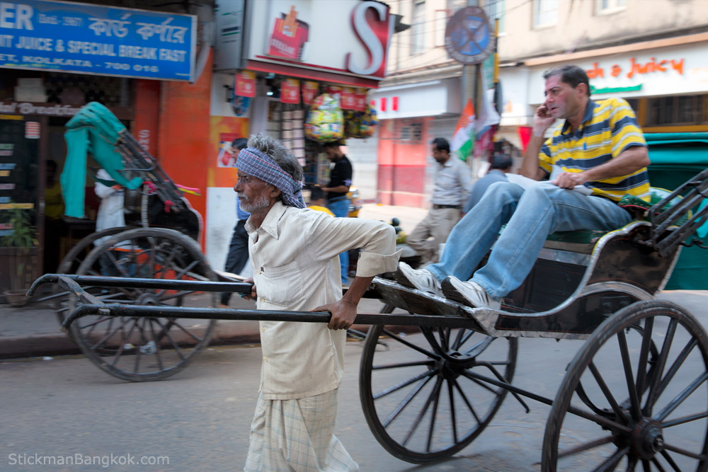 Calcutta hand-pulled rickshaw